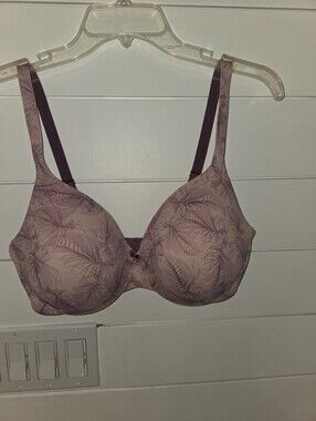 Soma Plum Feather-Print T-Shirt Bra - Women 36DD